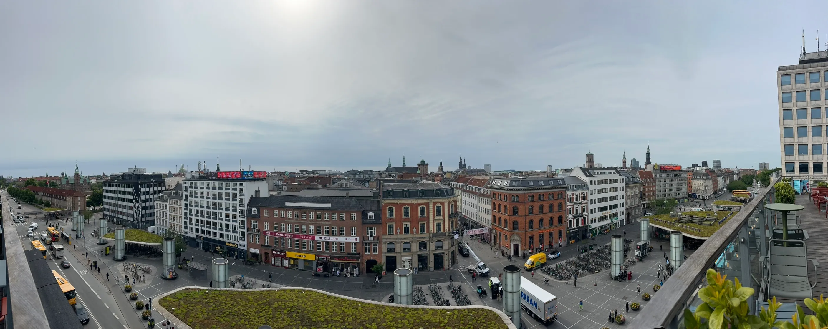 Copenhagen authentic street with colorful buildings and local architecture